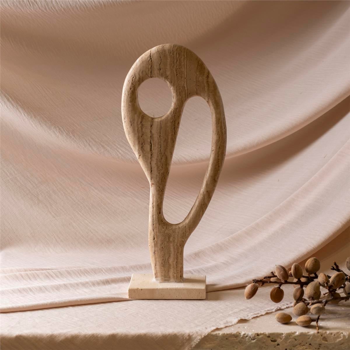 Traverten Elips Dekor Obje