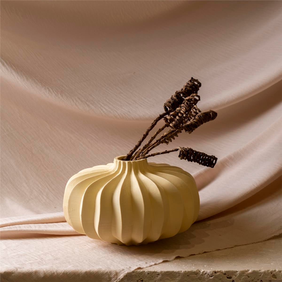 Krem  Tsunami Vazo Küçük 