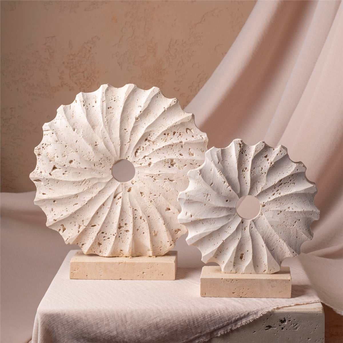 2' Li Tırtıklı Yuvarlak Obje Bej