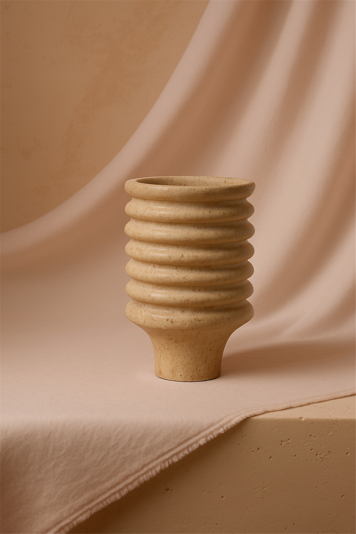 Conical Büyük Boy Traveten Vazo