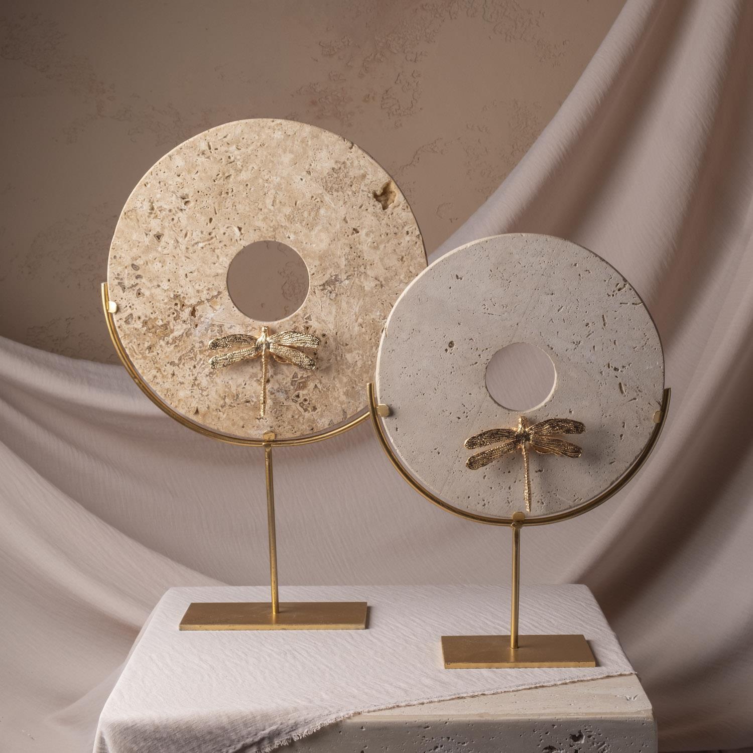 Yusufçuk Figürlü Traverten Disk Takım