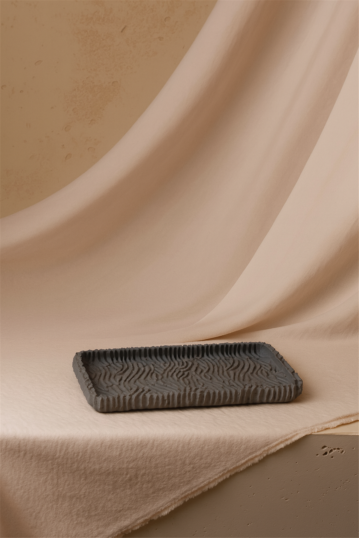 Dikdörtgen Tepsi Gri Küçük