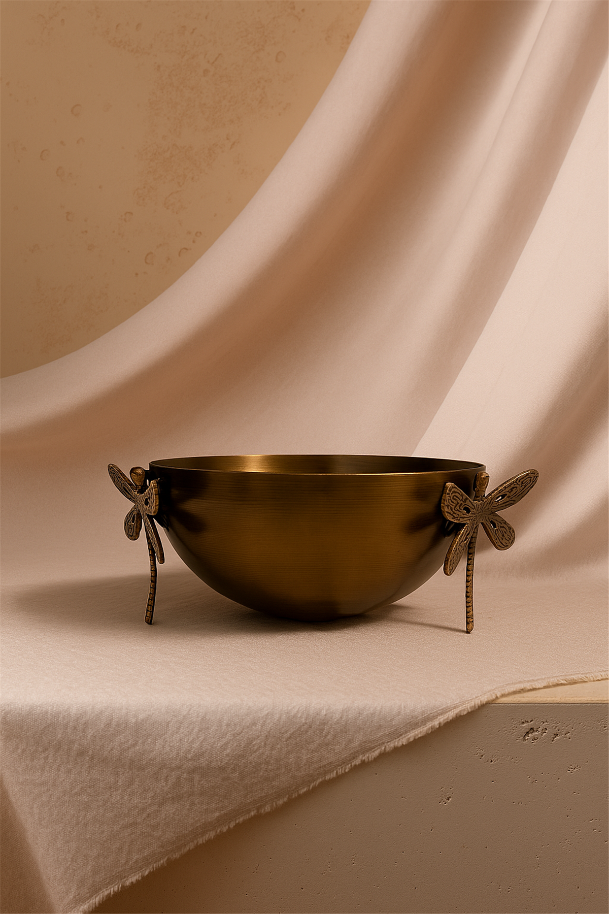 Yusufcuk Detaylı Eskitme Pirinç Kase Küçük