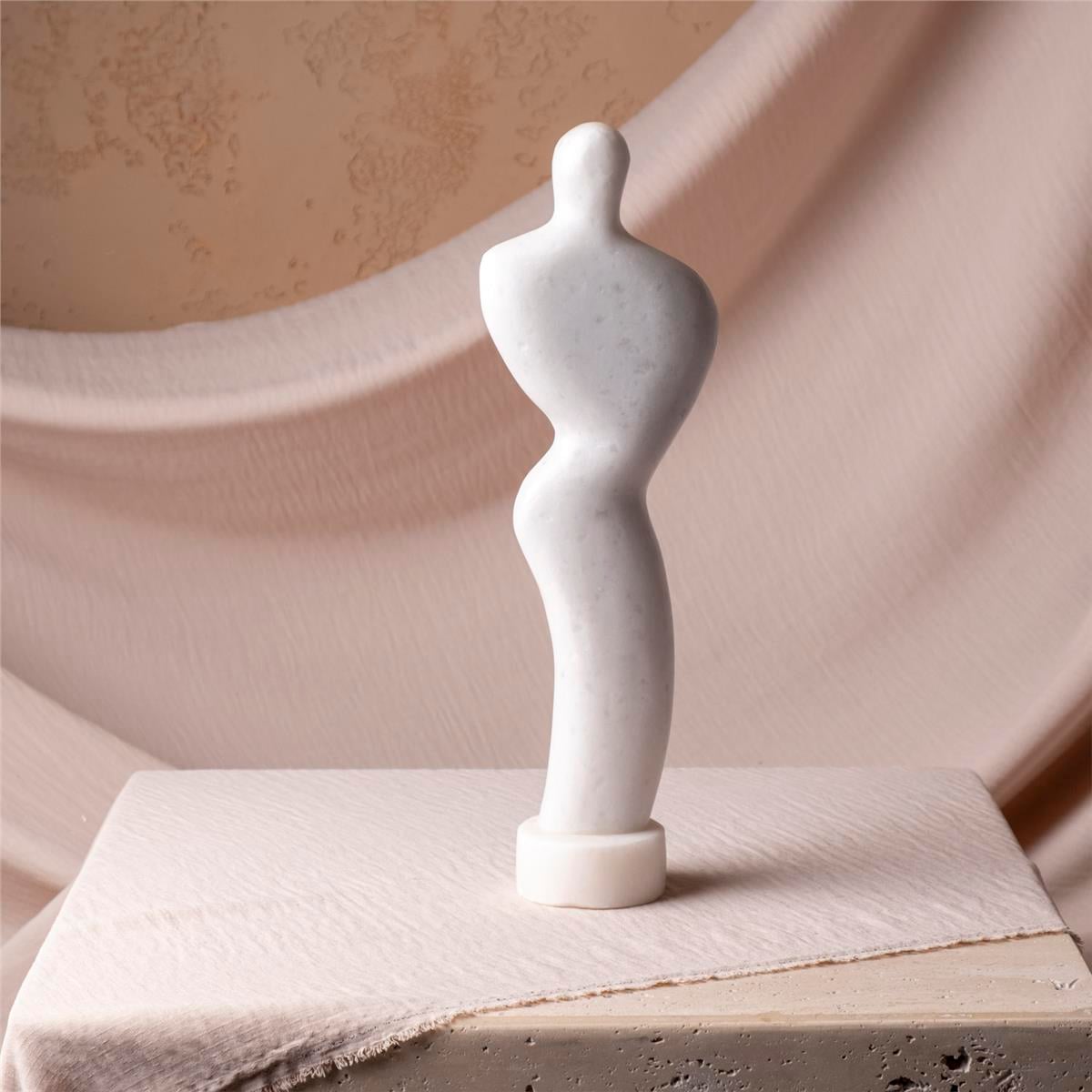 Beyaz Mermer Büst Obje 