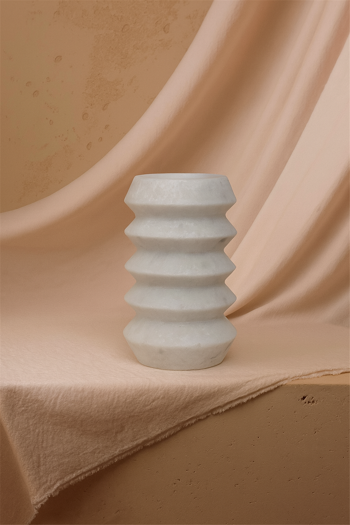 Honlu Mermer Circle Vazo Küçük