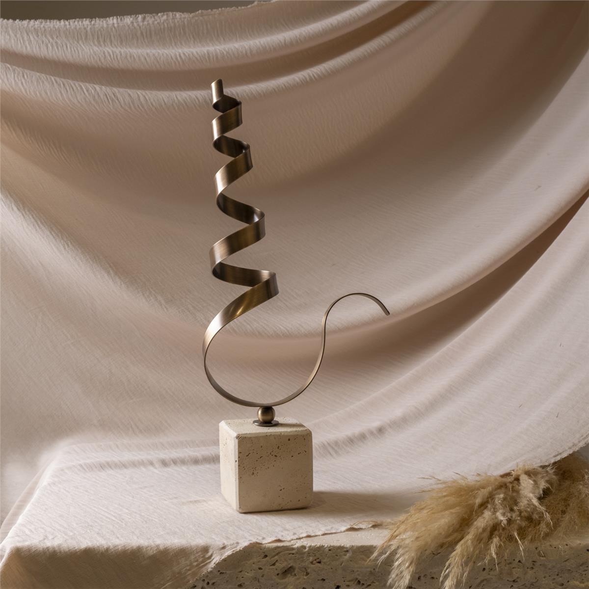 Traverten Kaideli Pirinç Kıvrık Aksesuar