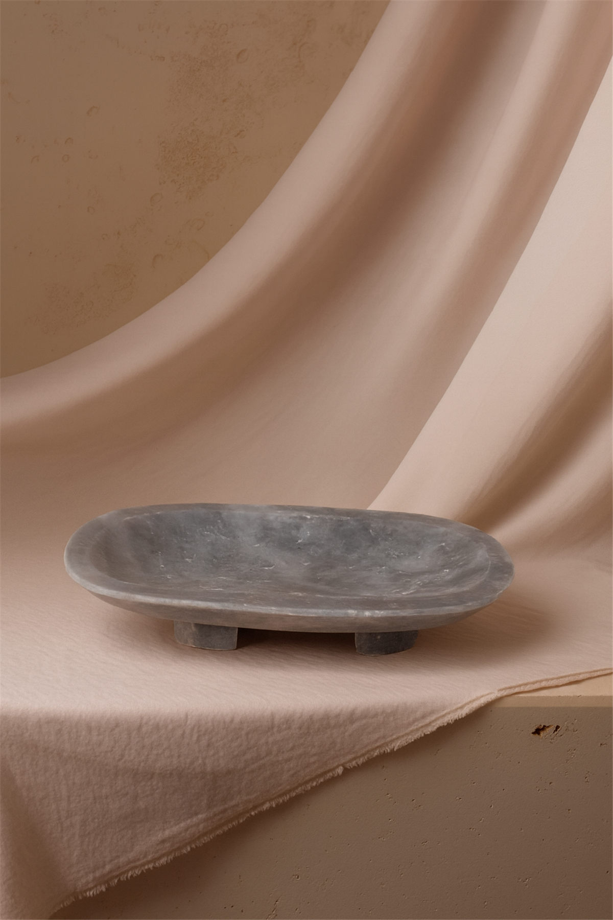 Derya Mermer Küçük Boy Servis Tabağı Gri