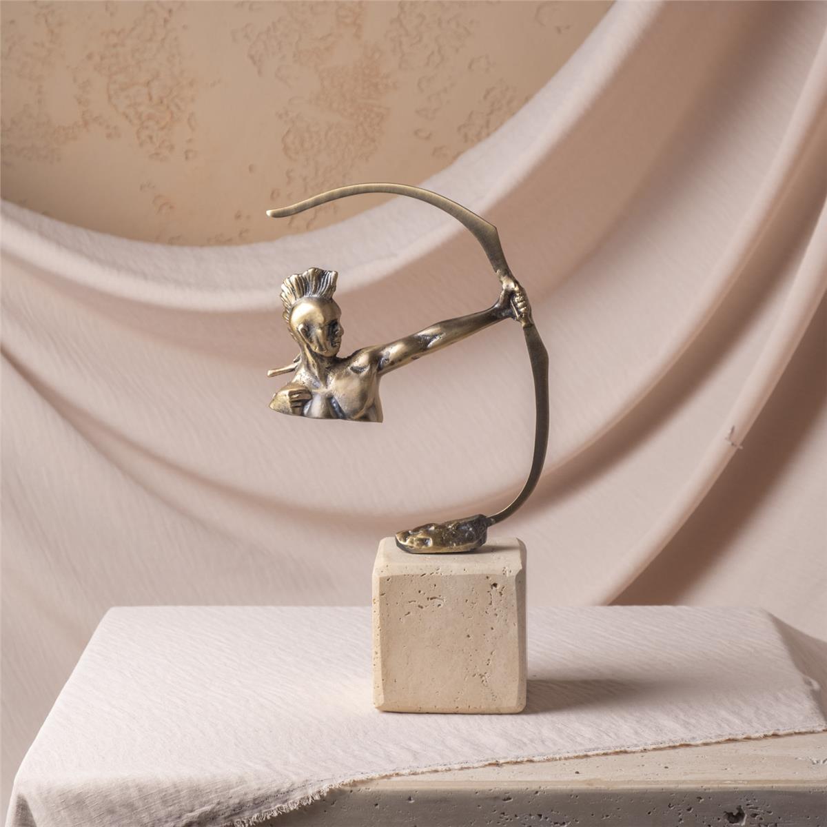 Traverten Kaideli Ok Atan Obje Set