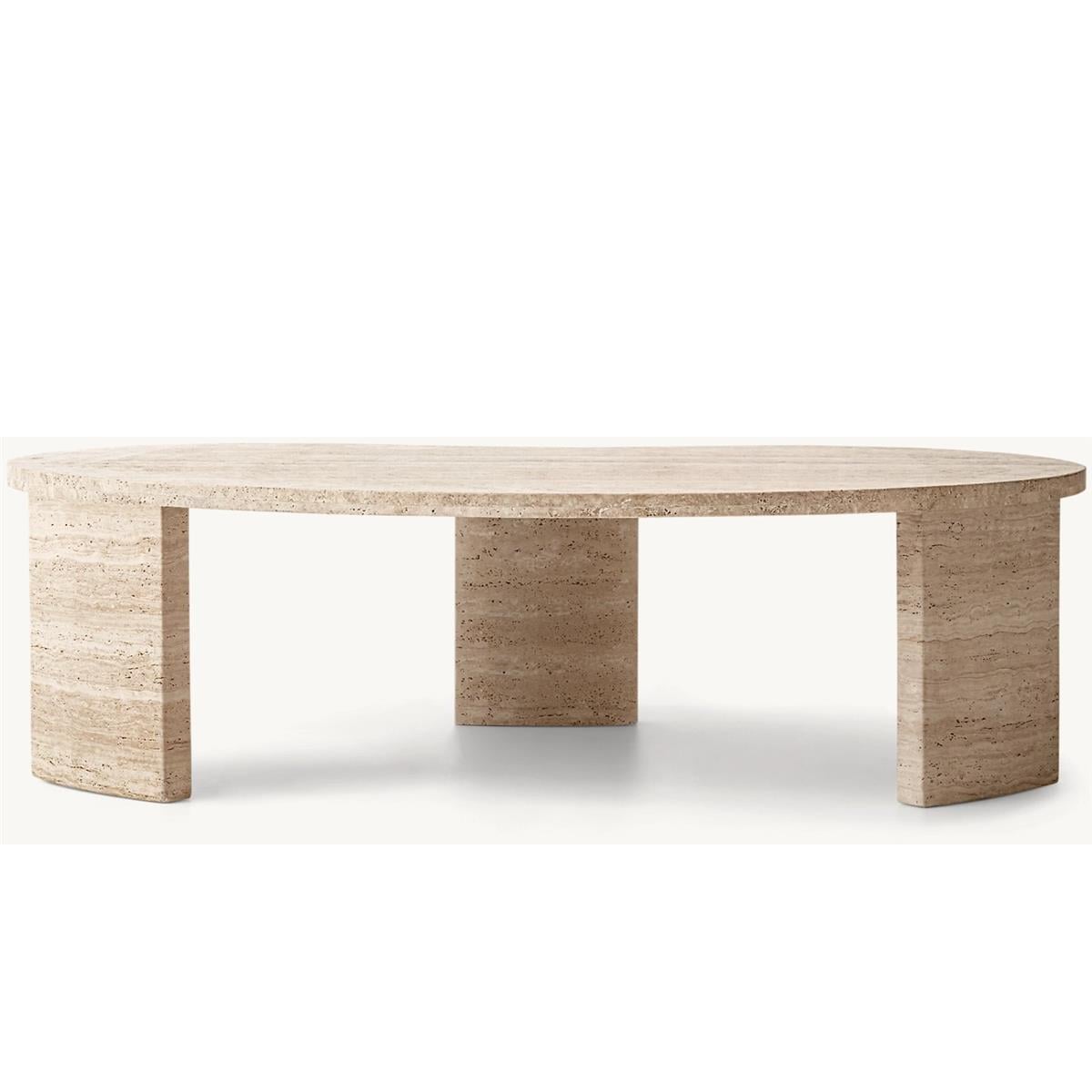 VİNCİ ITALİAN TRAVERTİNE COFFEE TABLE 130X70 CM
