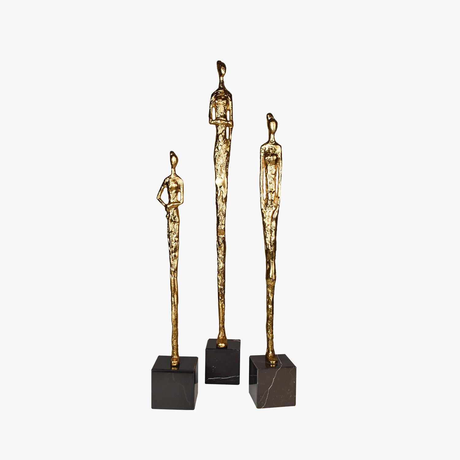 Mermer Kaideli Eskitme 3'Lü Heykel