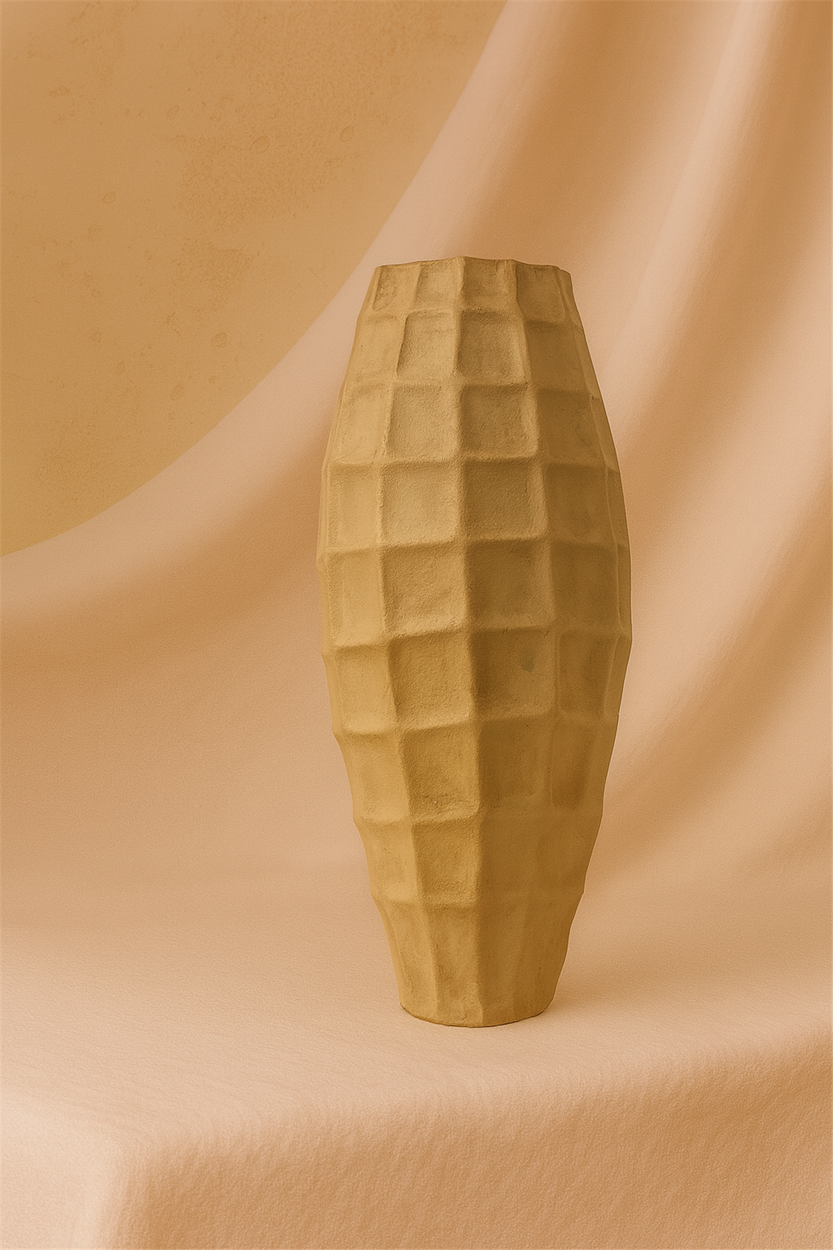 Kare Desenli Vazo Patine