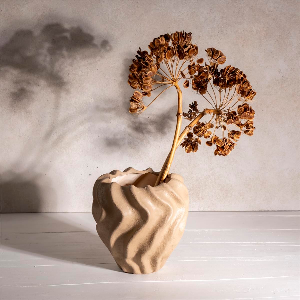 Seramik Kahverengi Rose Vazo