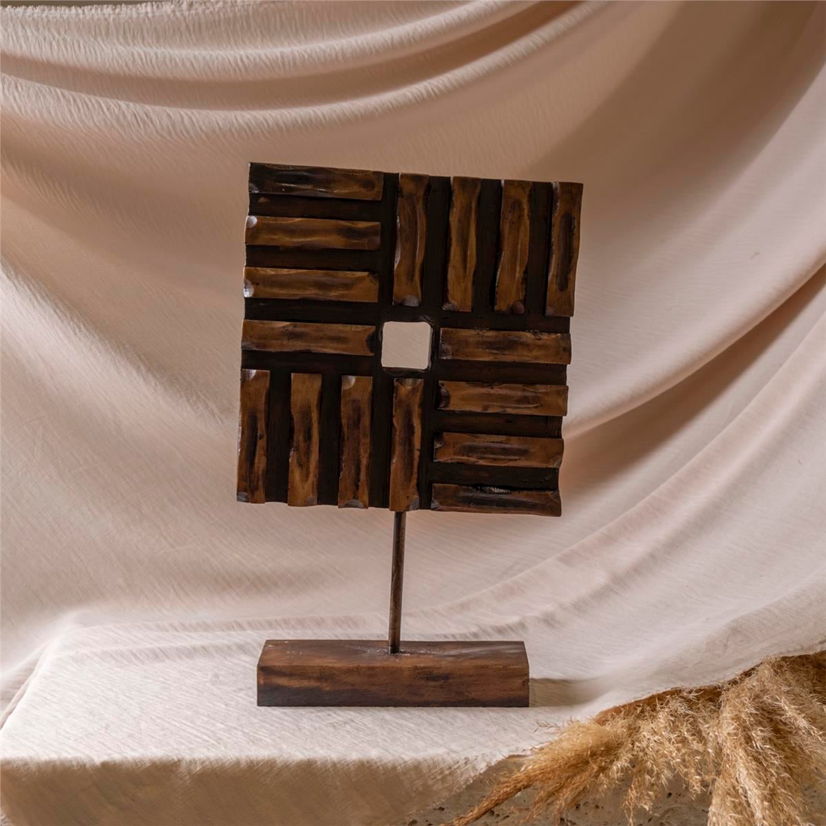 Ahşap Patine Prizma Obje