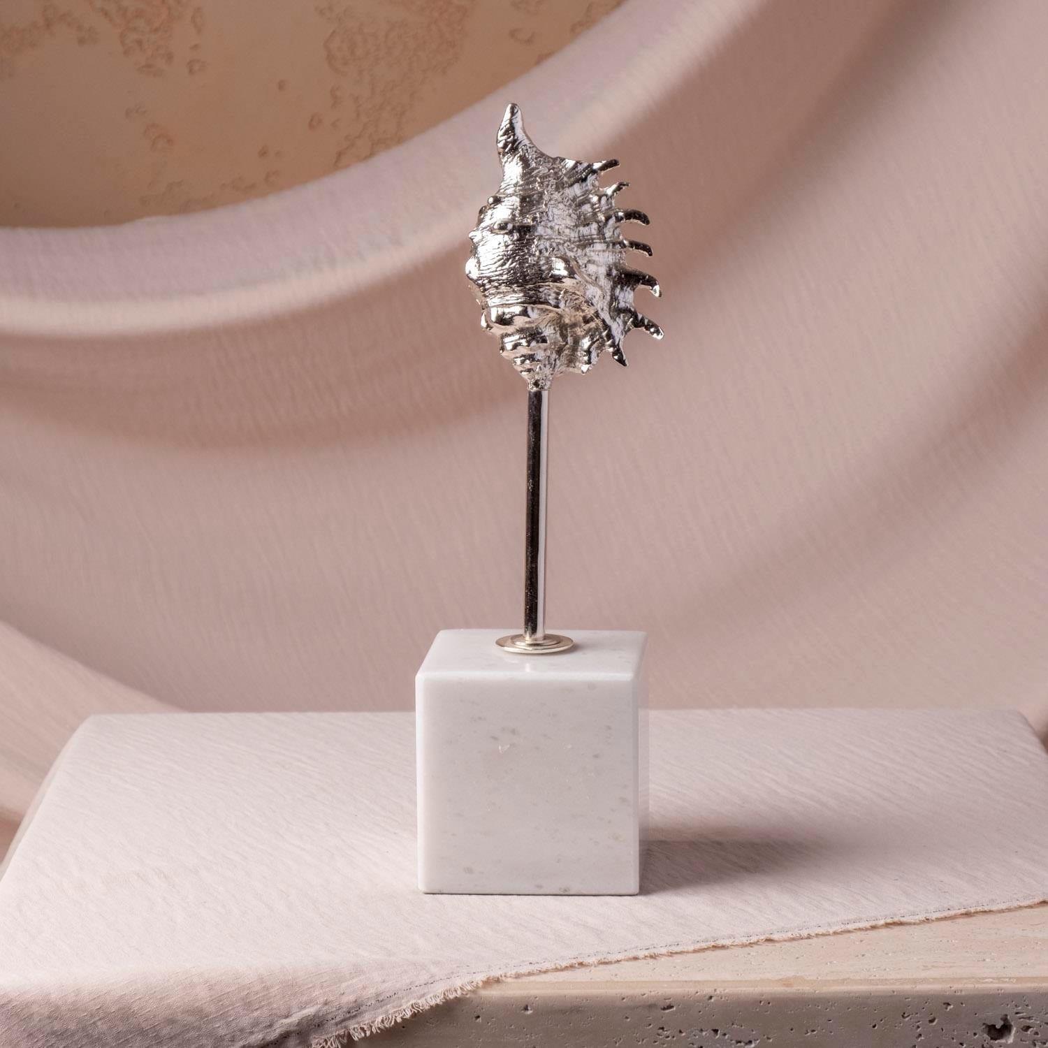 Mermer Kaideli Krom  İstiridye Kabuğu Obje