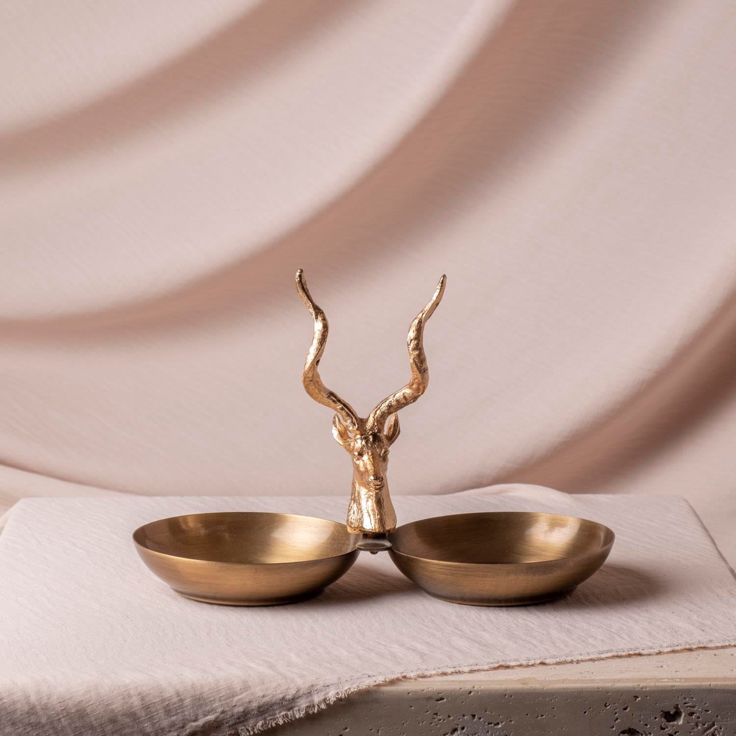 Geyik Figürlü Eskitme İkili Çerezlik 