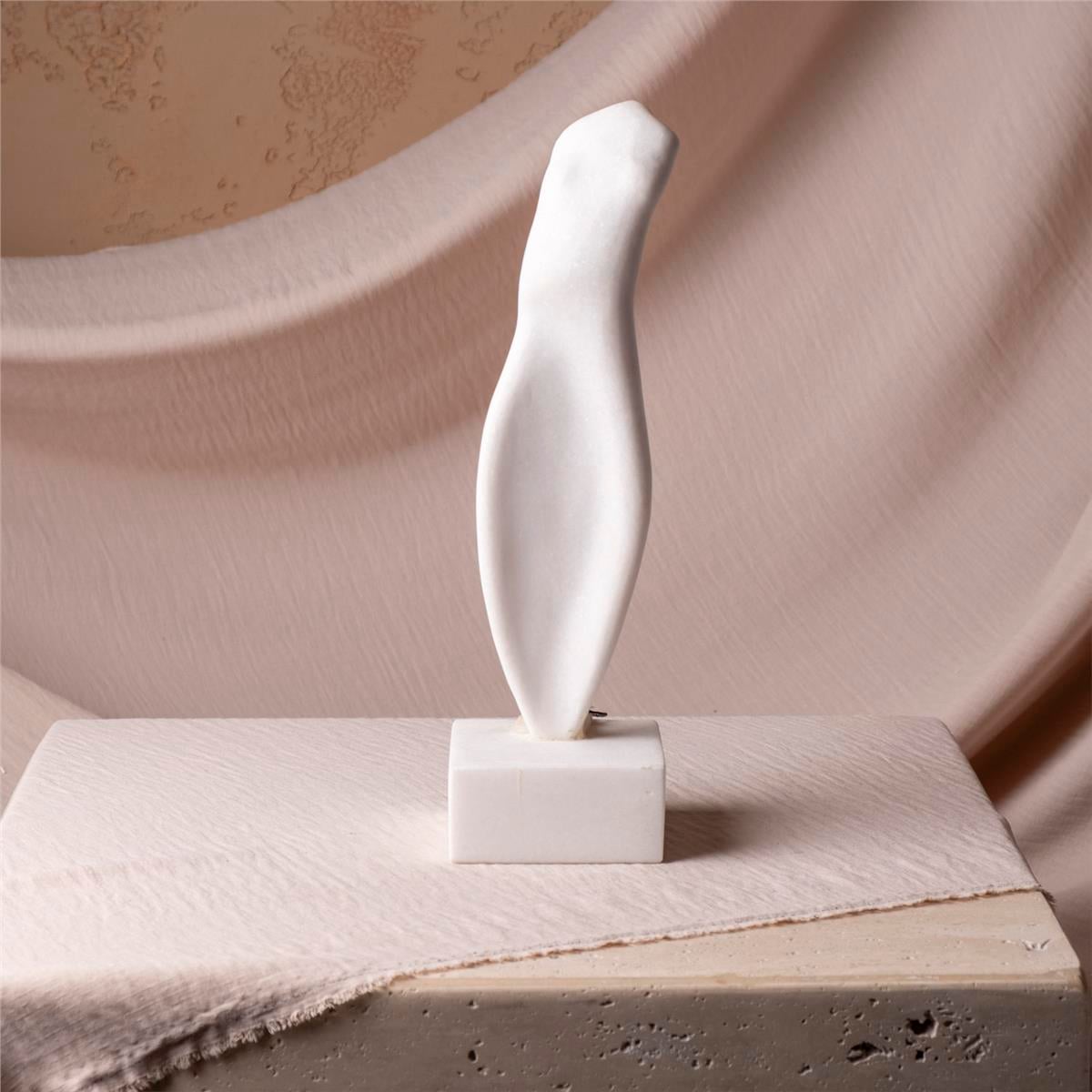 Beyaz Mermer Dalga Obje