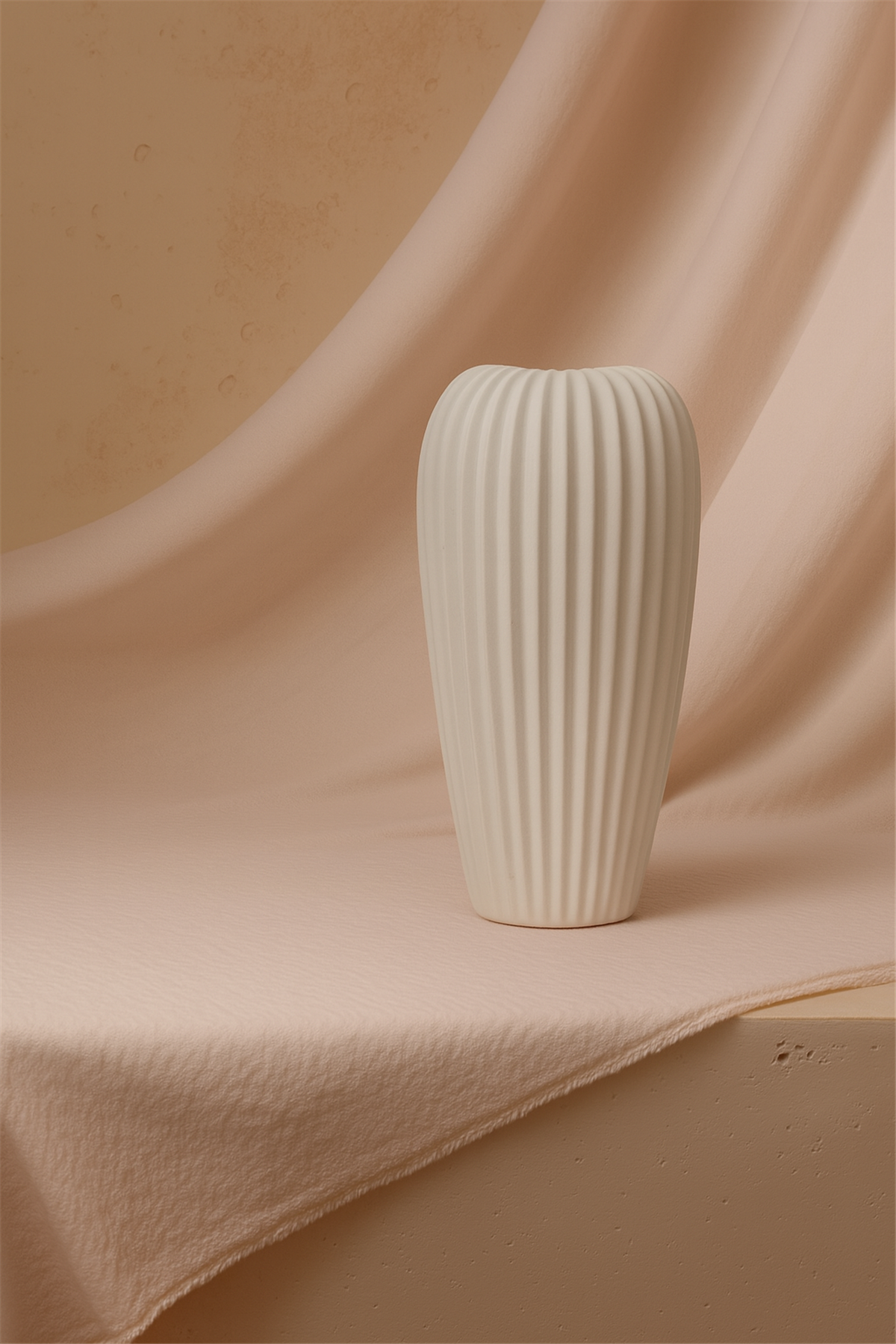 Beyaz Bohça Vazo Büyük Boy