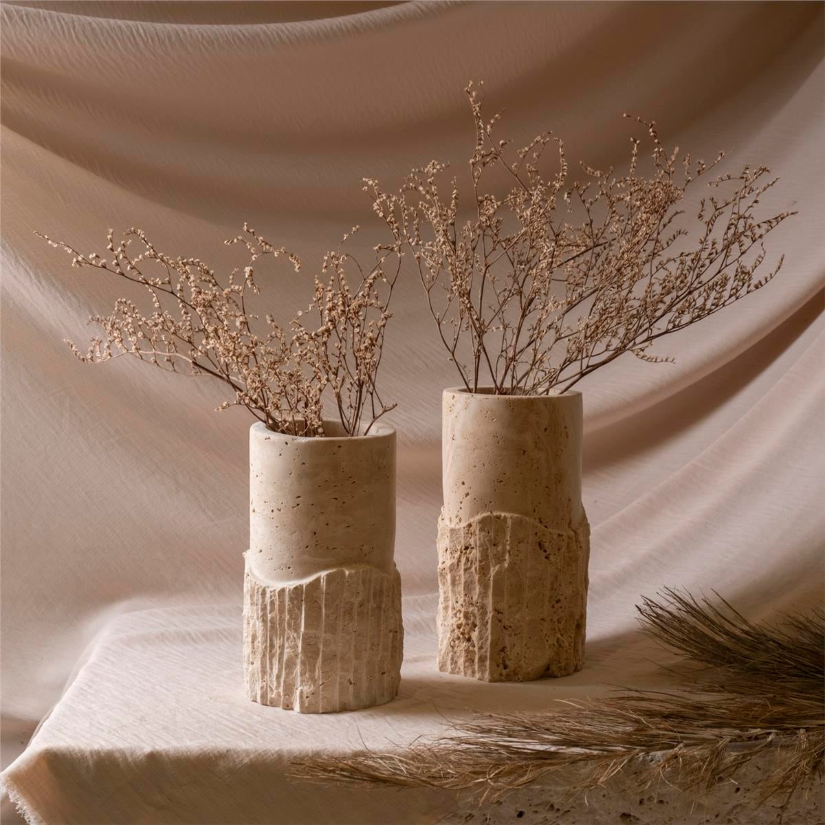  Patlatmalı Traverten Vazo Küçük Boy