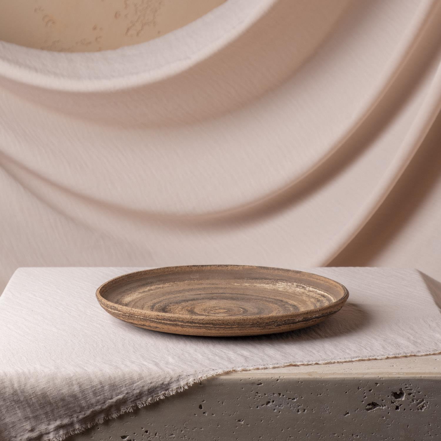 Kahverengi Seramik Servis Tabağı 