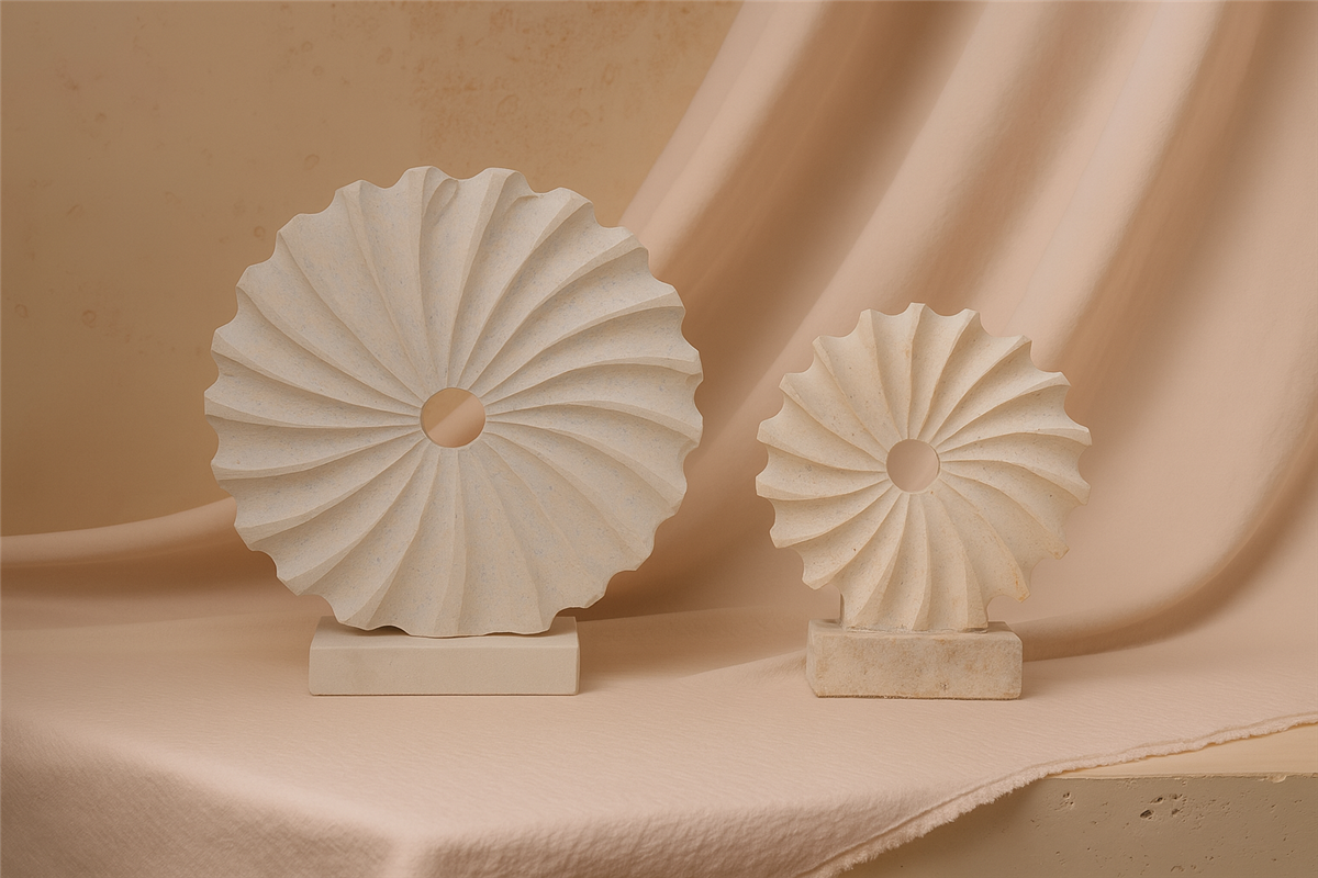 2' Li Tırtıklı Yuvarlak Obje Beyaz