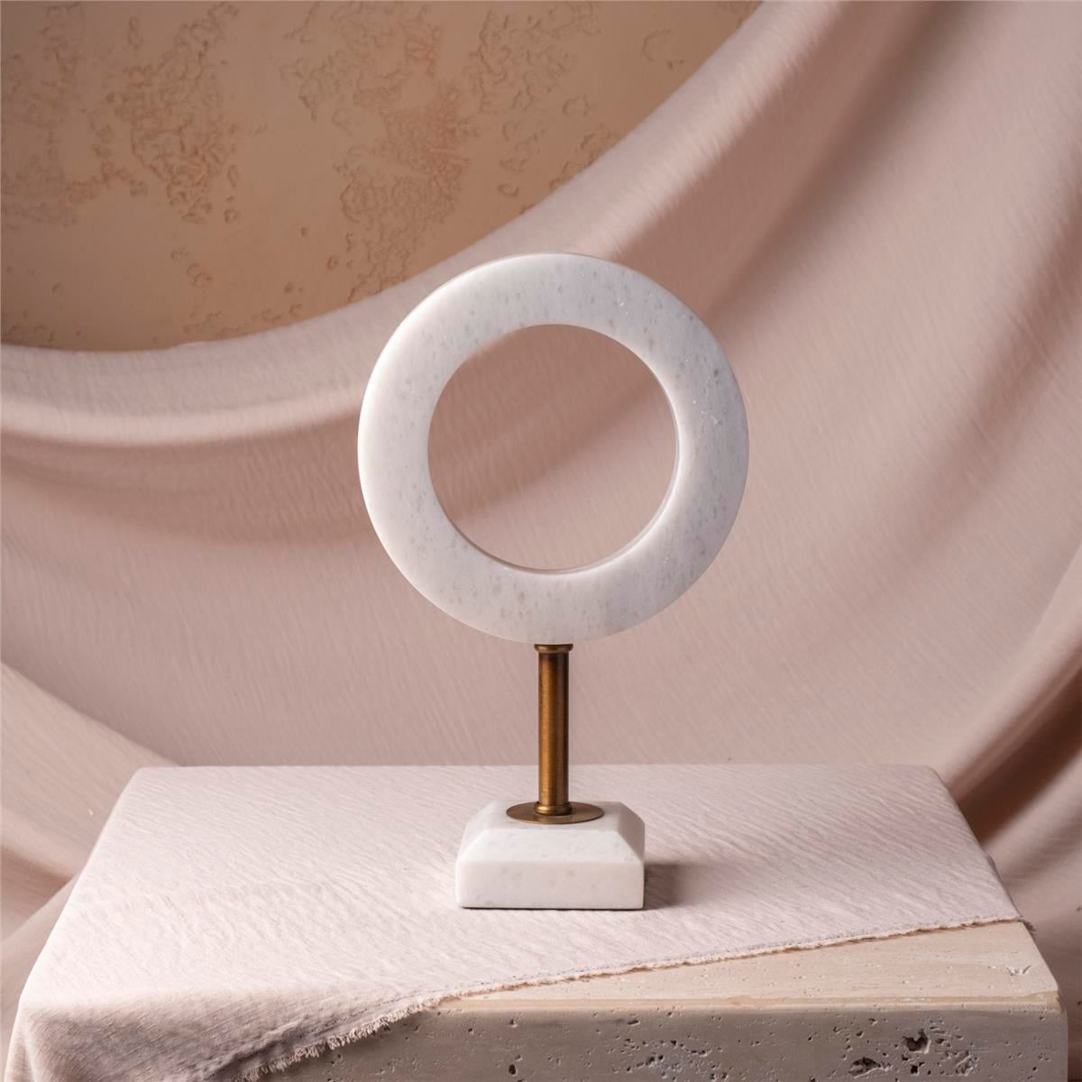 Pirinç Ayaklı Mermer Obje Beyaz
Set