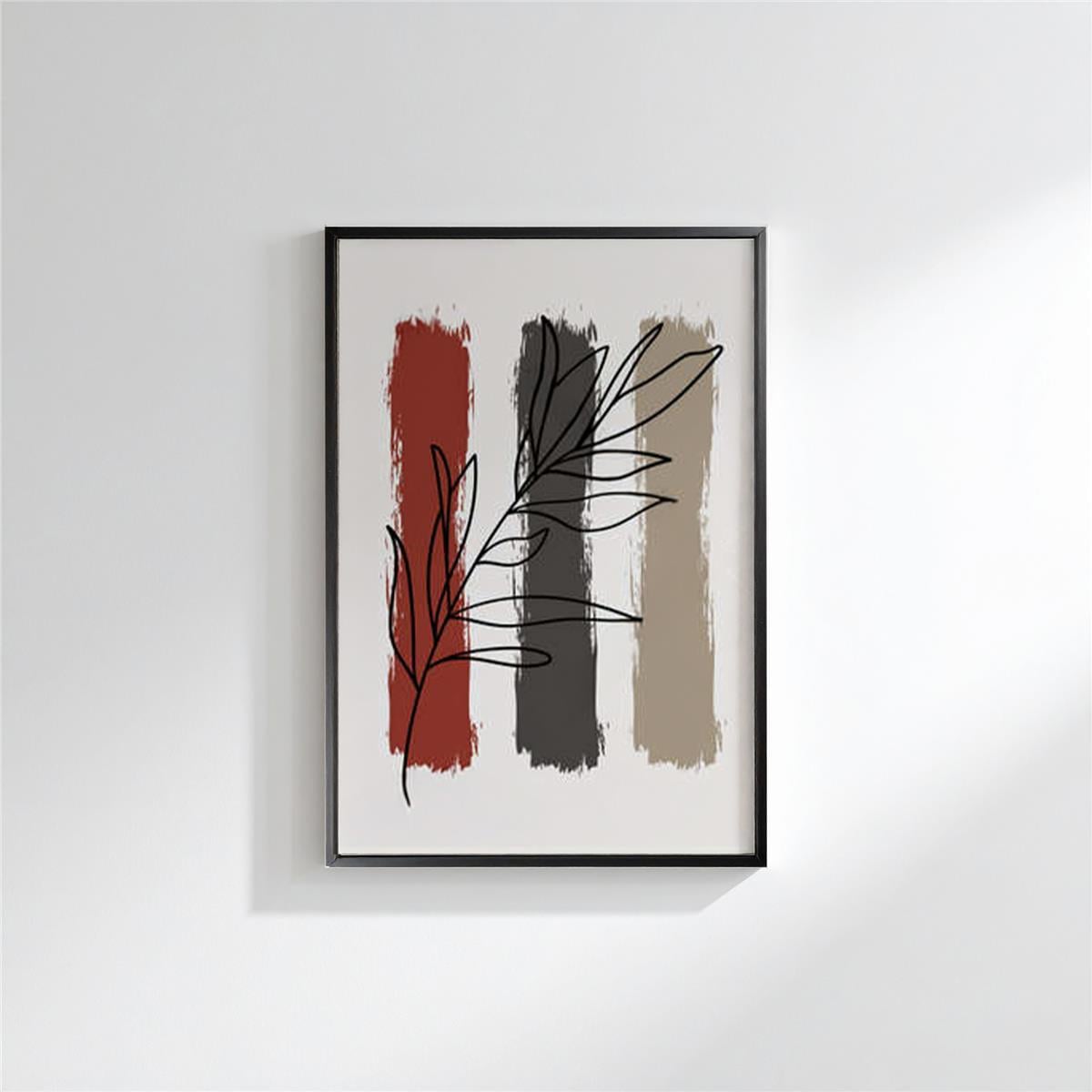 Kırmızı Şeritli Dal Tablo 60x90 Cm