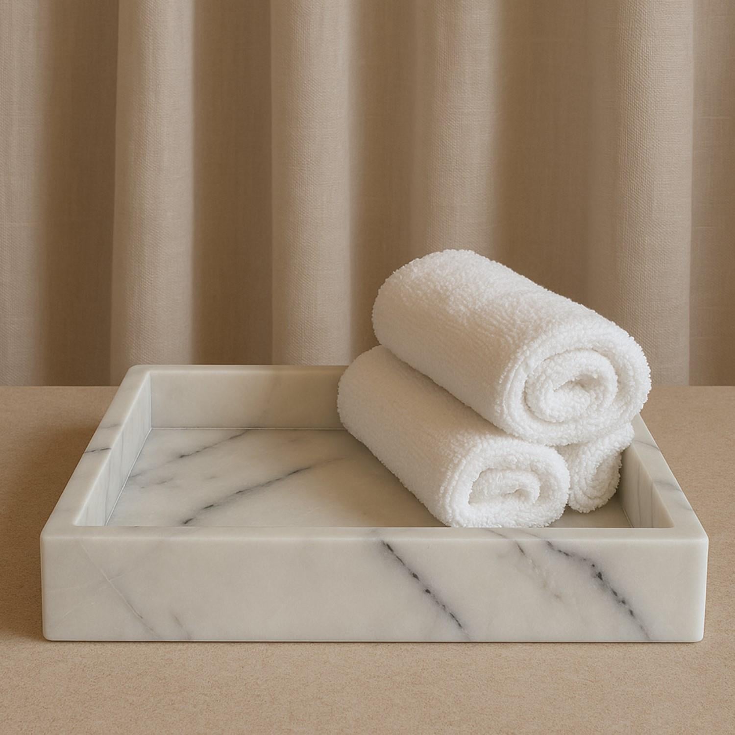 Irmak Mermer Dikdörtgen Tepsi Leylak