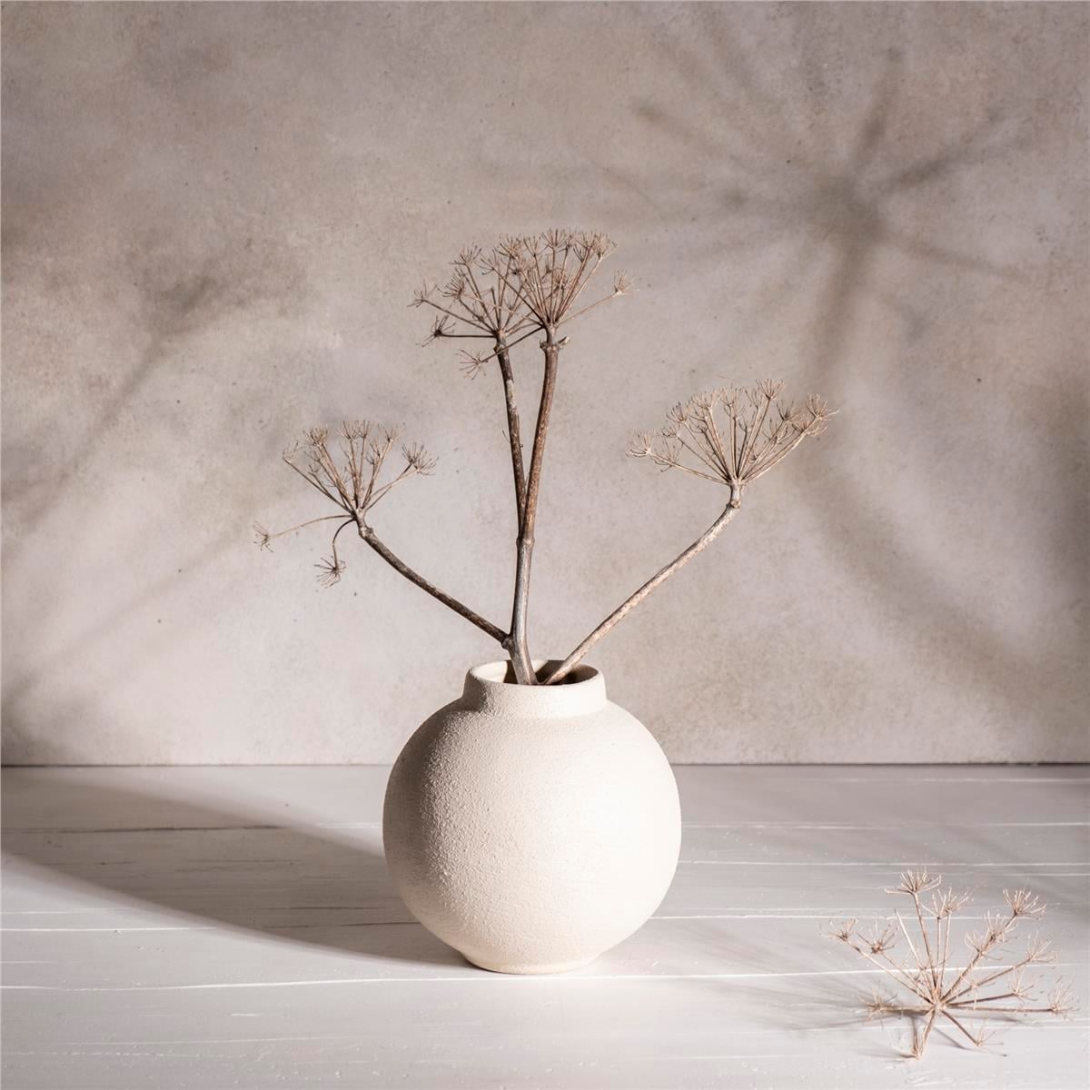 Seramik Balon Vazo Beyaz