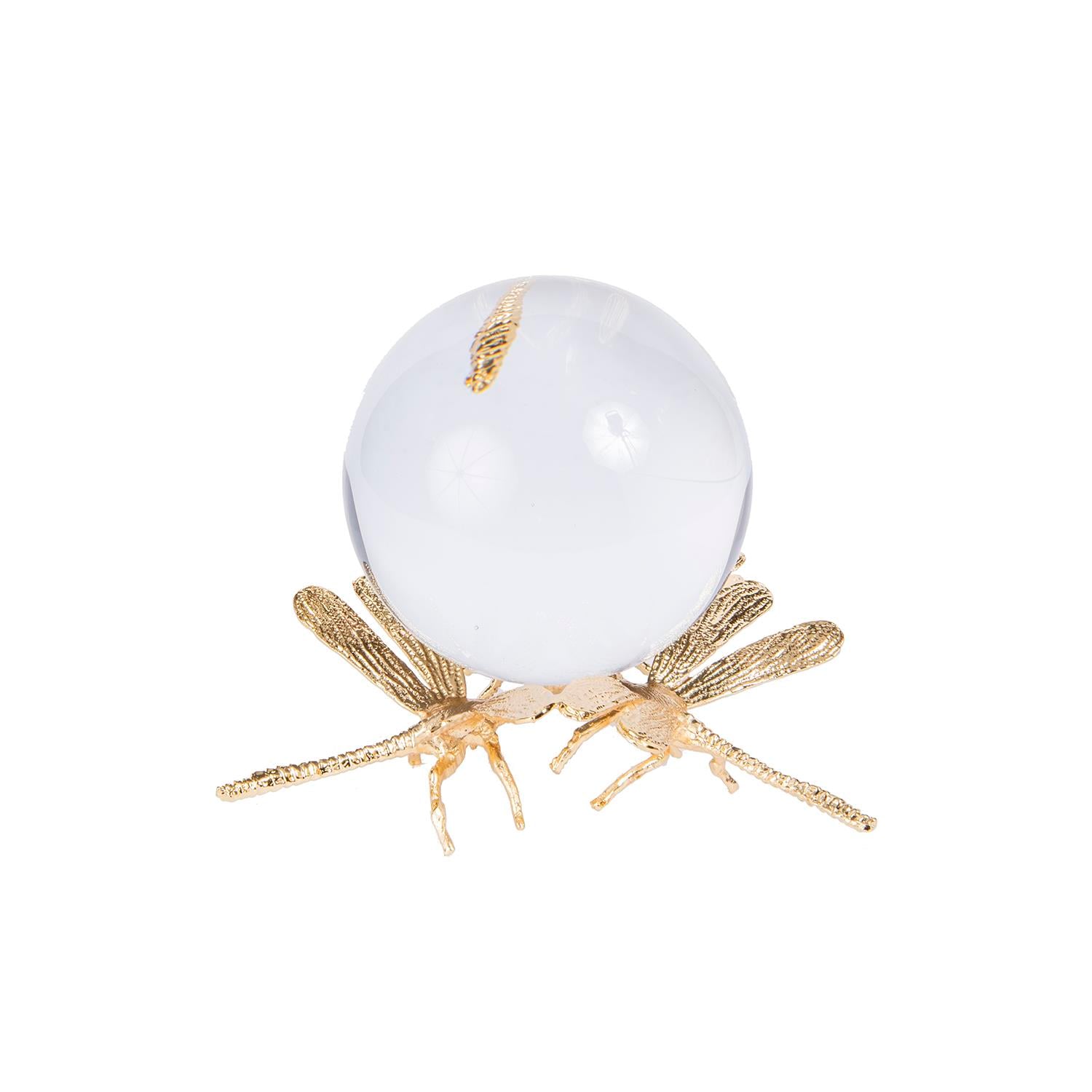 Gold Yusufçuk Figürlü Kristal Top