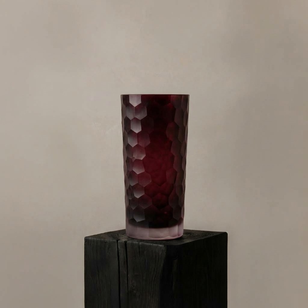 Bordo Silindir Petek Vazo