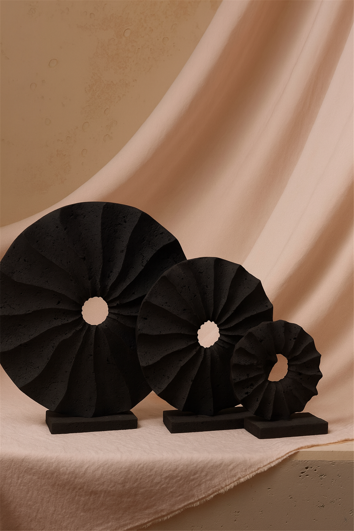 Siyah 3'Lü Pervane Obje