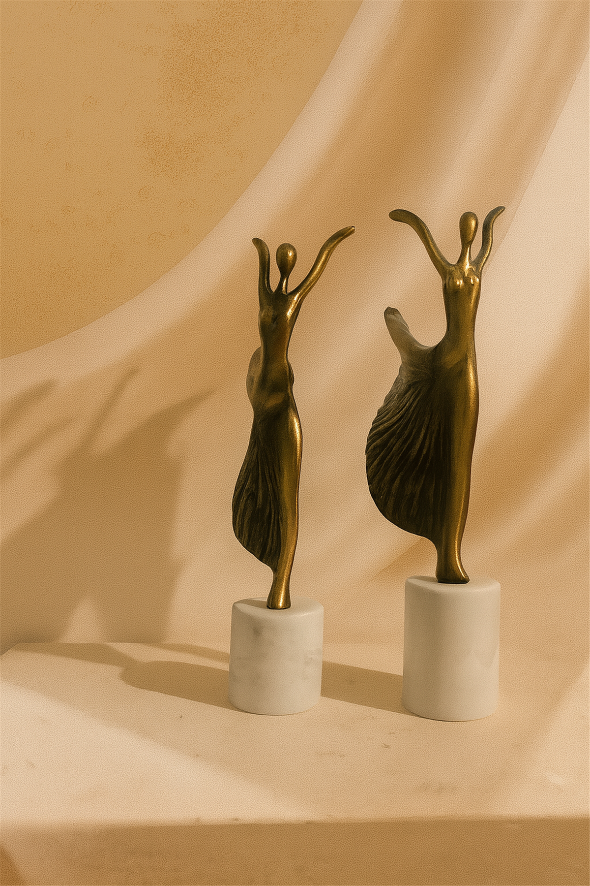 Eskitme Balerin Set Beyaz Mermer