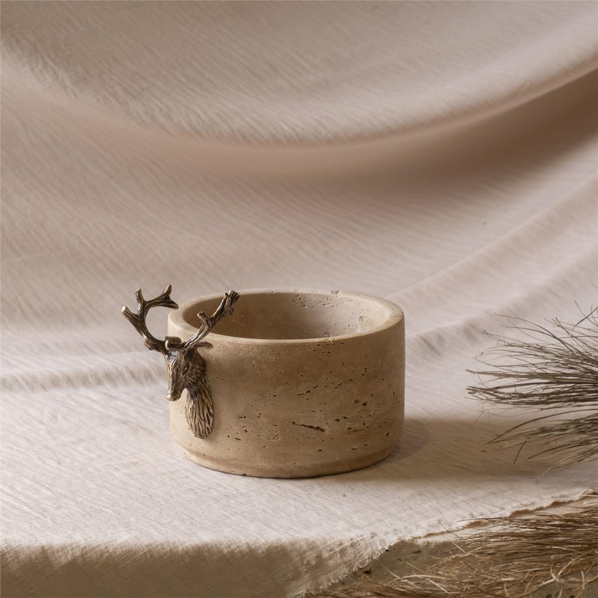 Deer Traverten Küçük Boy Kase