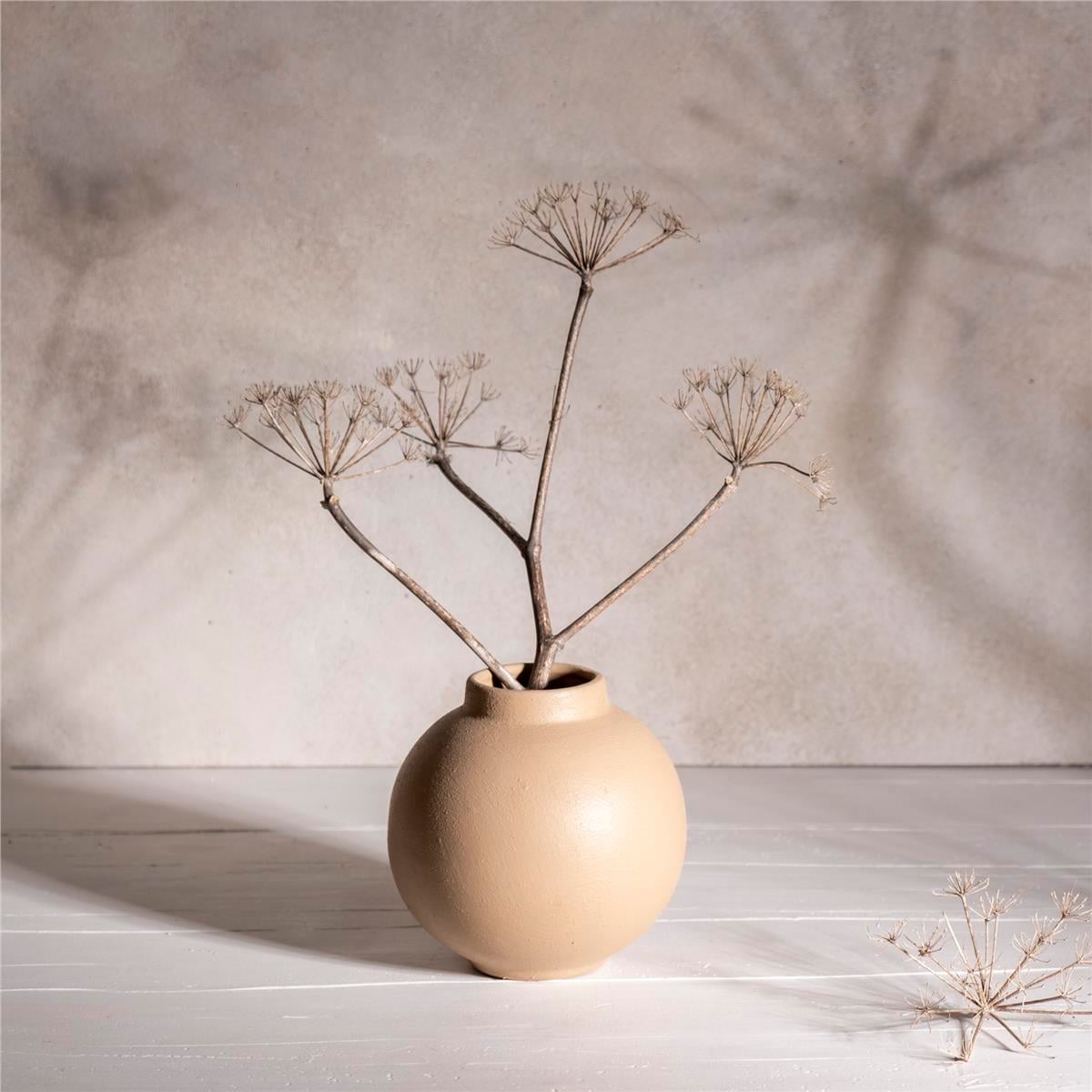 Seramik Balon Vazo Kahverengi
