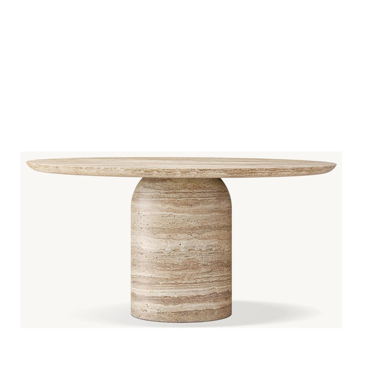 CUPOLA CARVED ROUND DİNİNG TABLE 90X75 CM