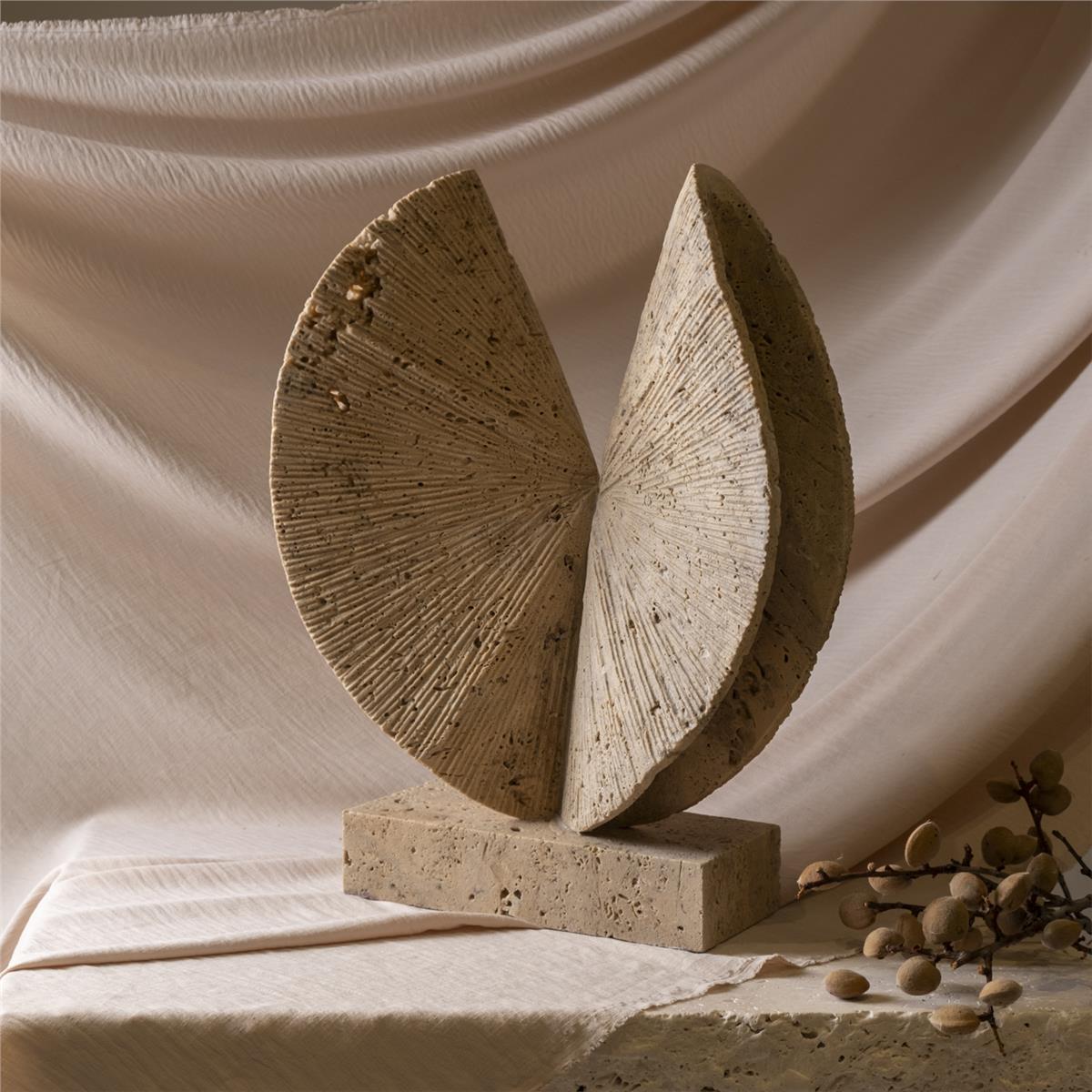 Traverten Yelpaze Obje Kücük