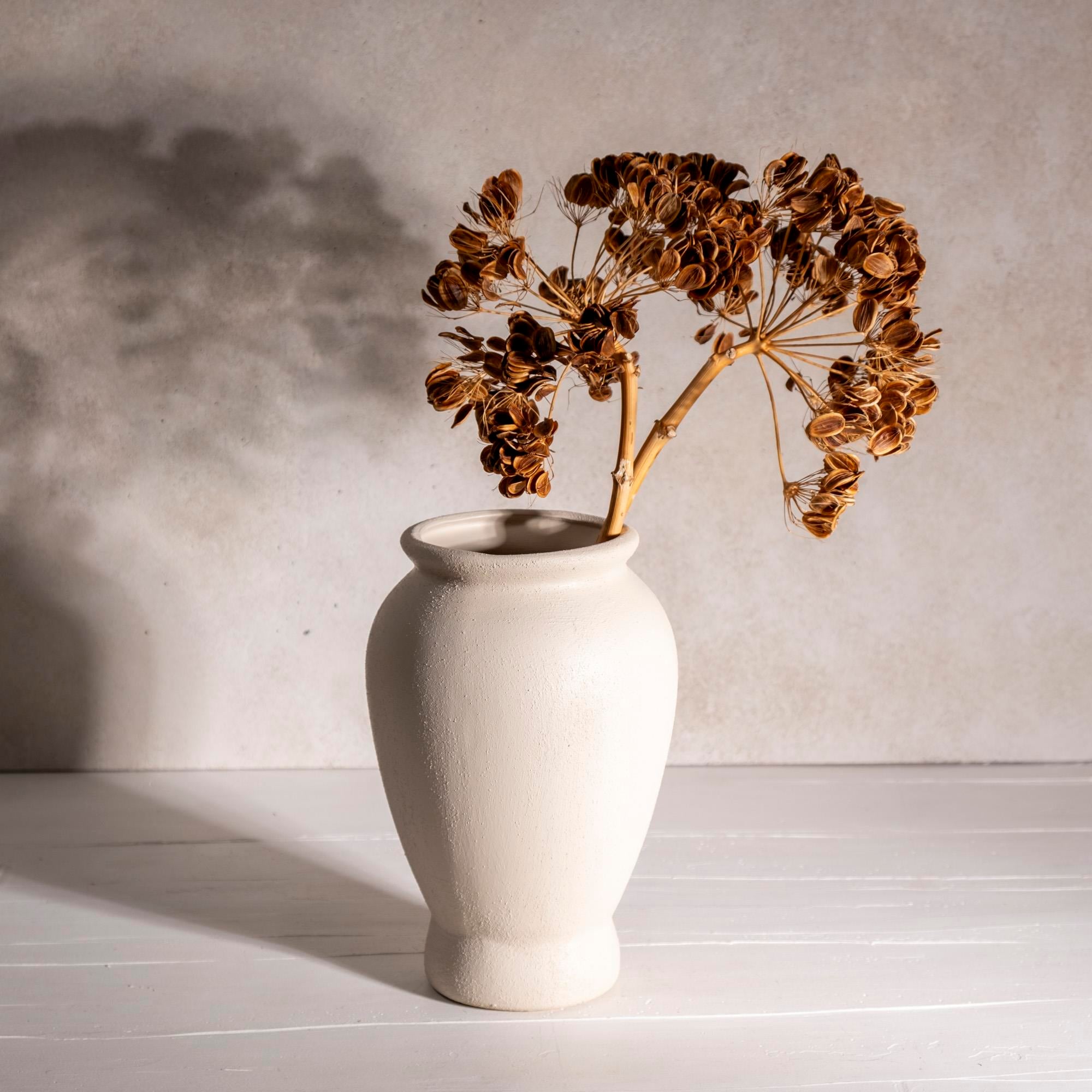 Seramik Küp Ham Vazo Krem