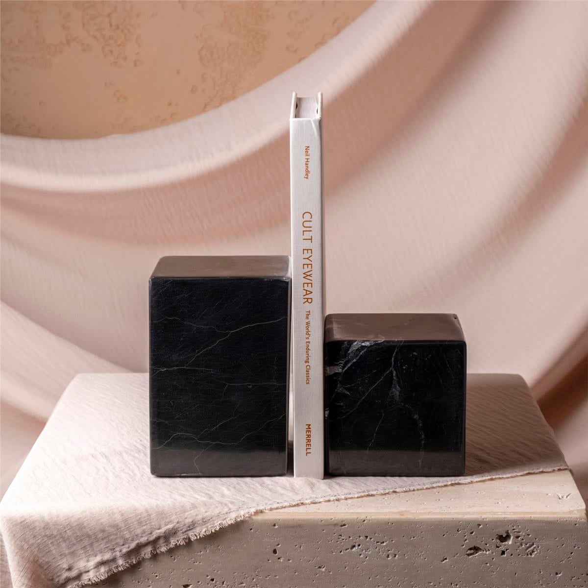 2 Li Siyah Mermer Küp Kitap Tututcu 