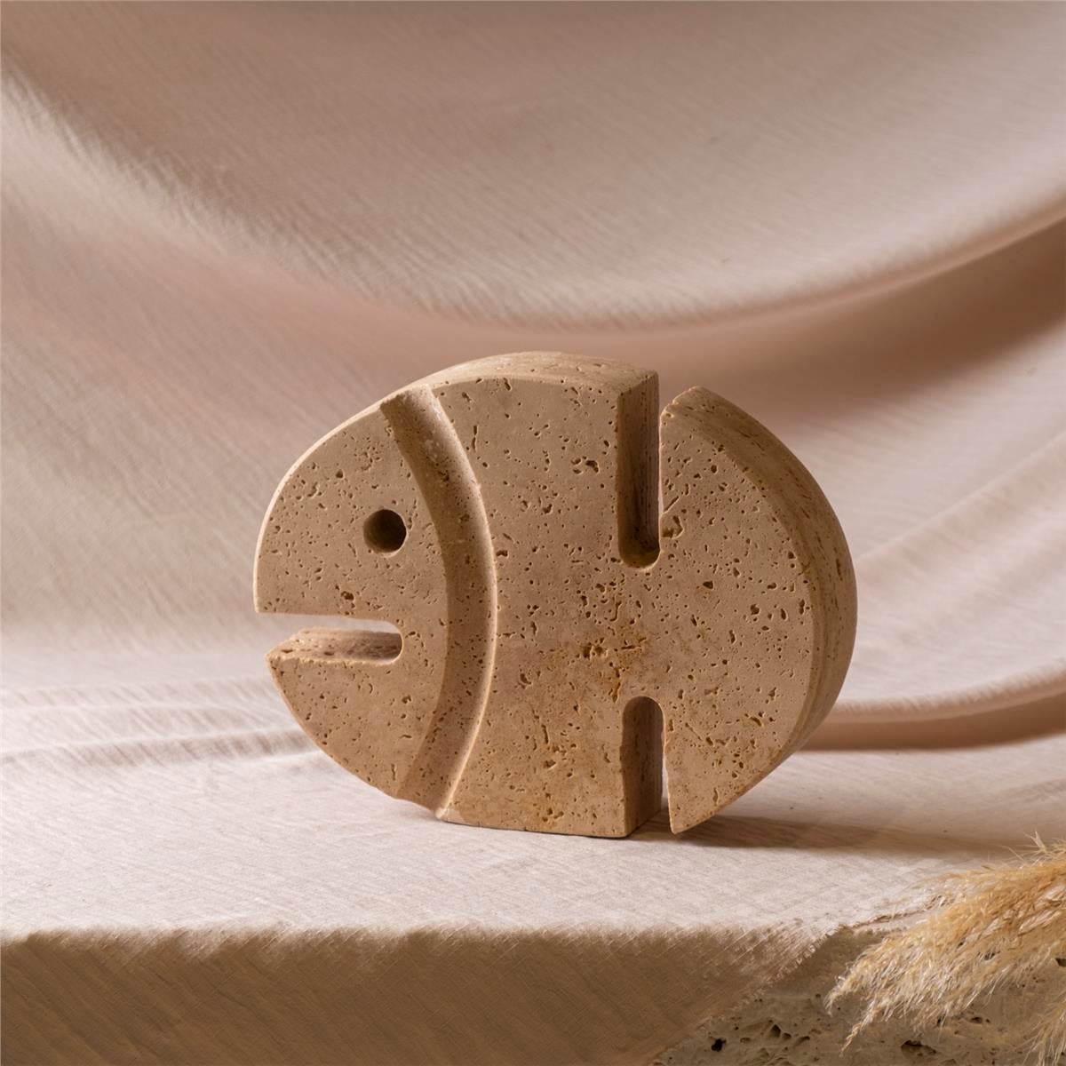 Traverten Balık Obje