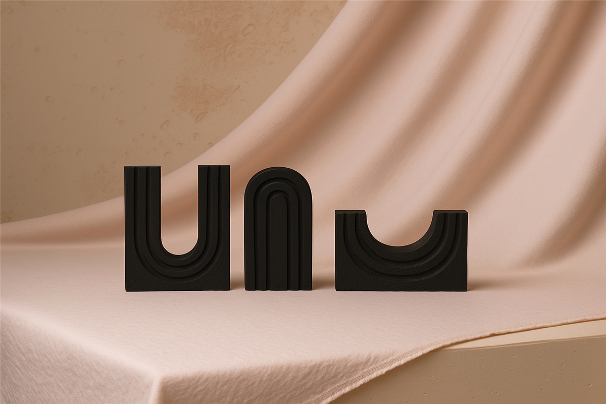 Siyah 3Lu Geometrik Obje