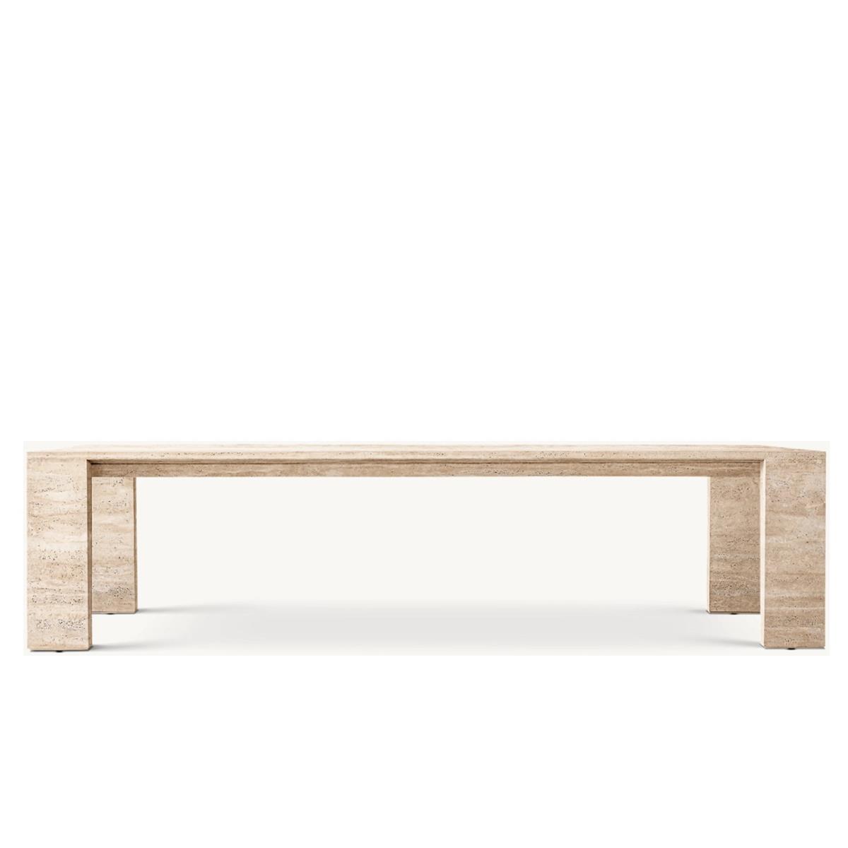 WYETH TRAVERTİNE PARSONS RECTANGULAR DİNİNG TABLE 180X105 CM