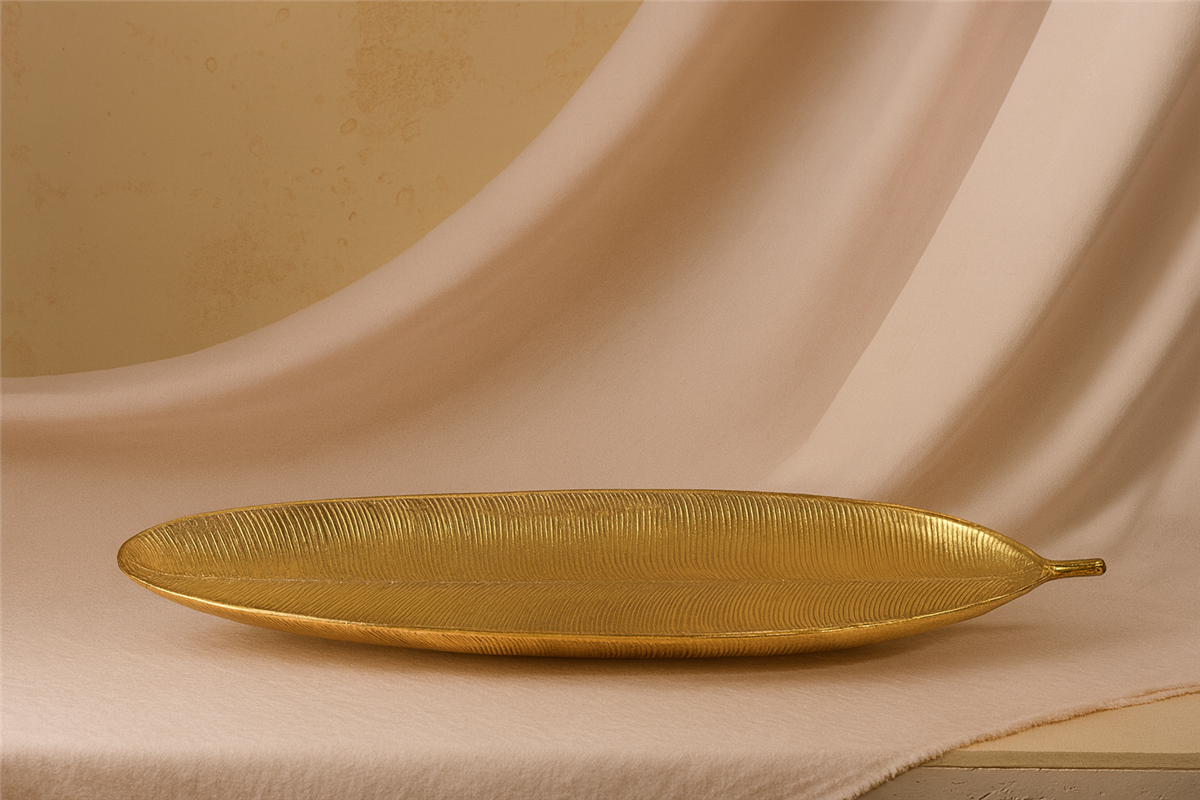 Krom Yaprak Dekoratif Tabak