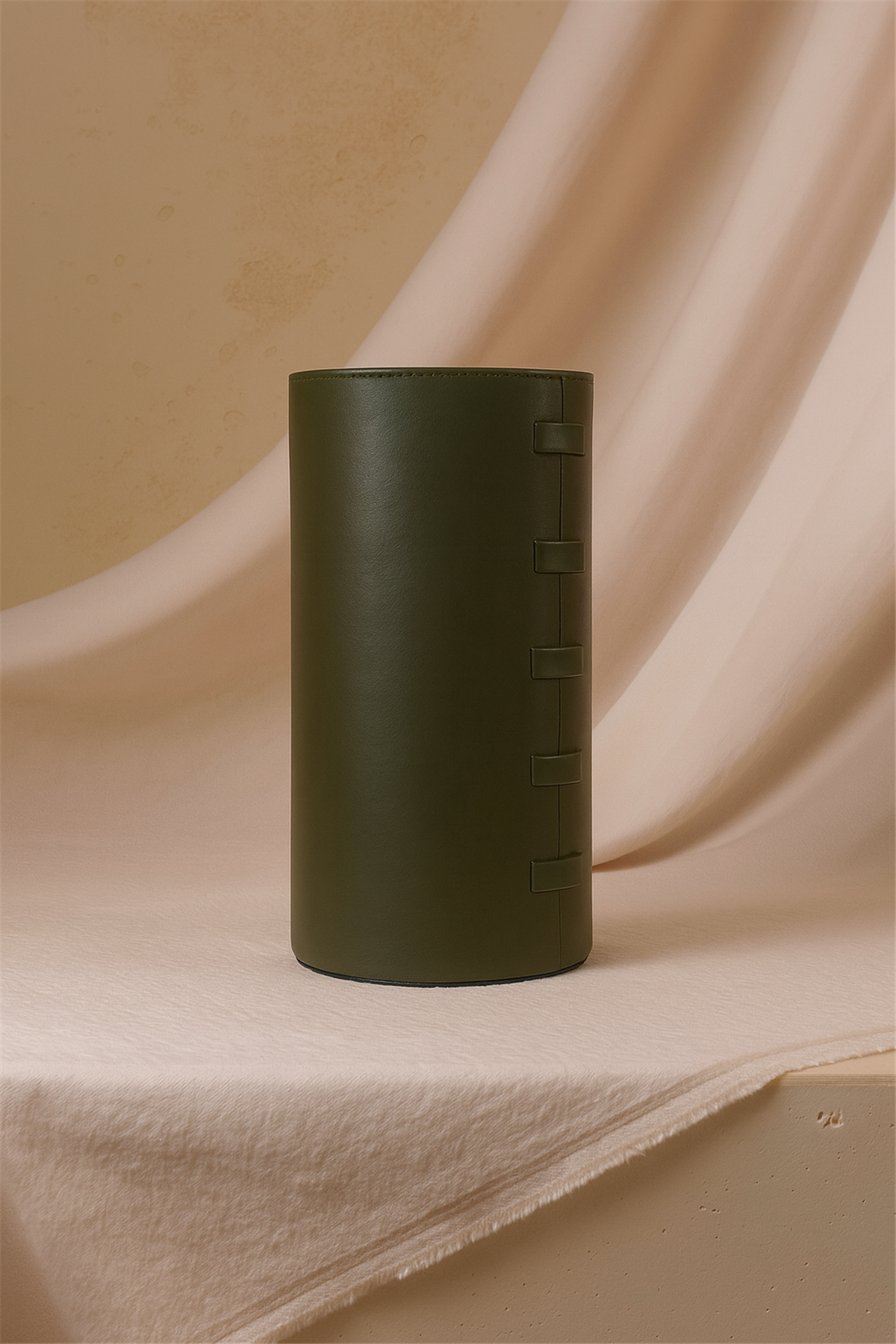 Yeşil Deri Vazo Orta