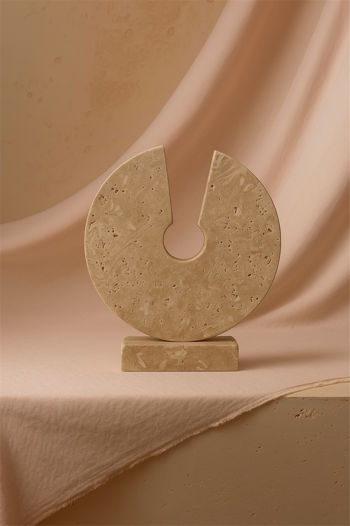 Bej Traverten Obje 30Cm