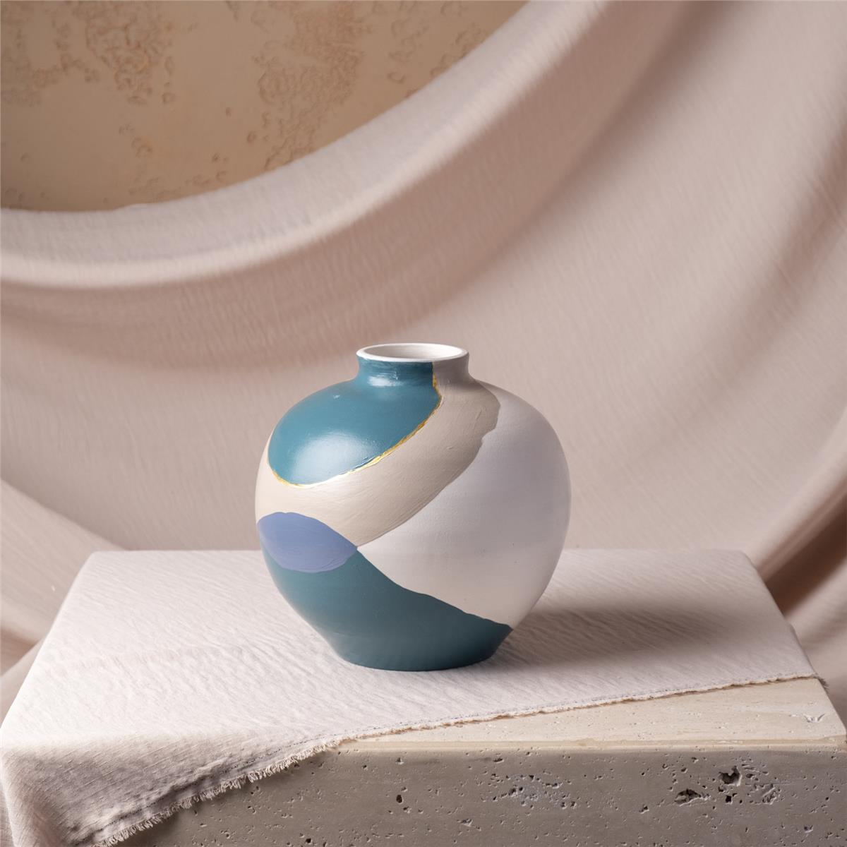 Mavi Dalgalı  Küçük Boy Küp