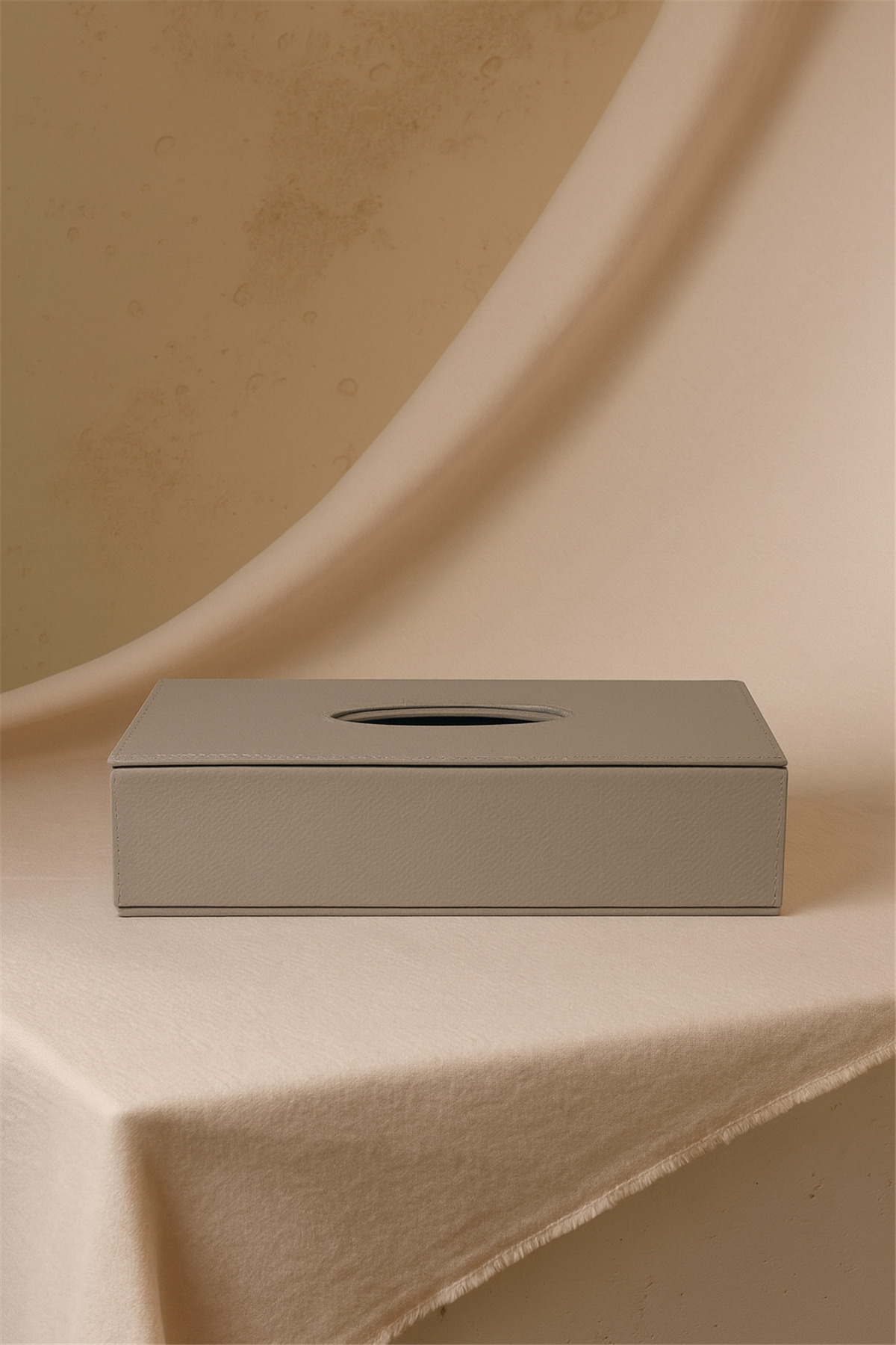 Suni Deri Peçetelik Açık Gri