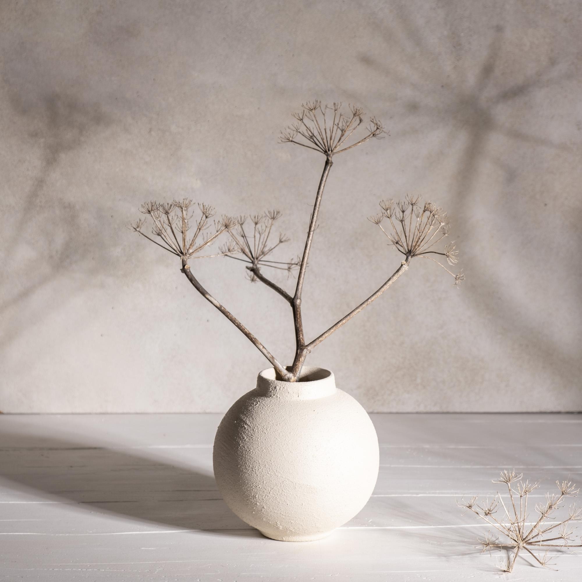 Seramik Top Vazo Bej