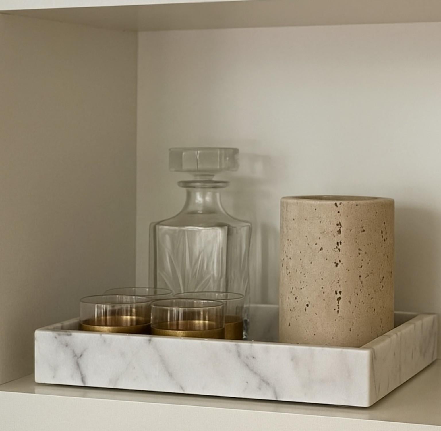 Irmak Mermer Kare Tepsi Leylak