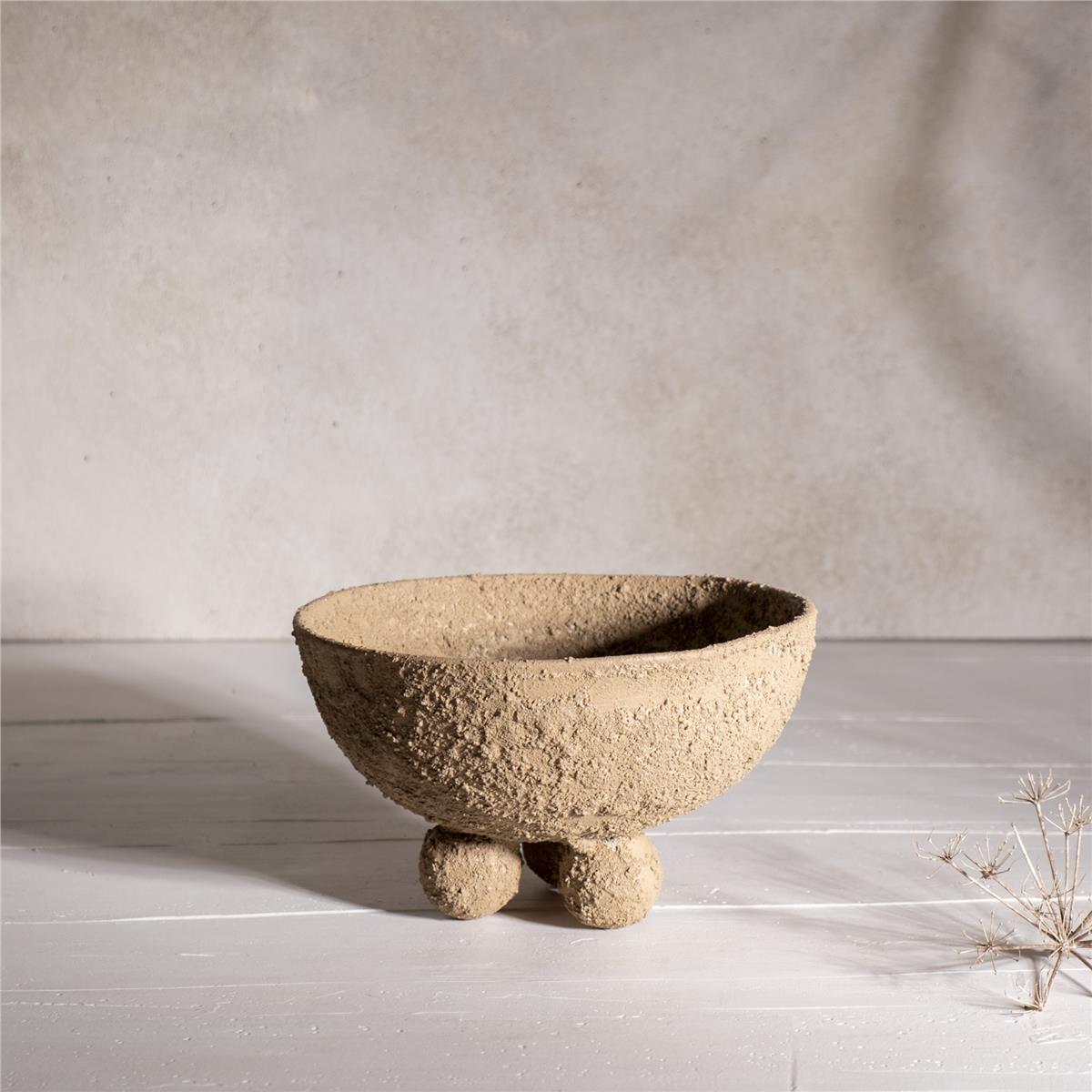 Top Ayaklı Seramik Vazo Kahverengi