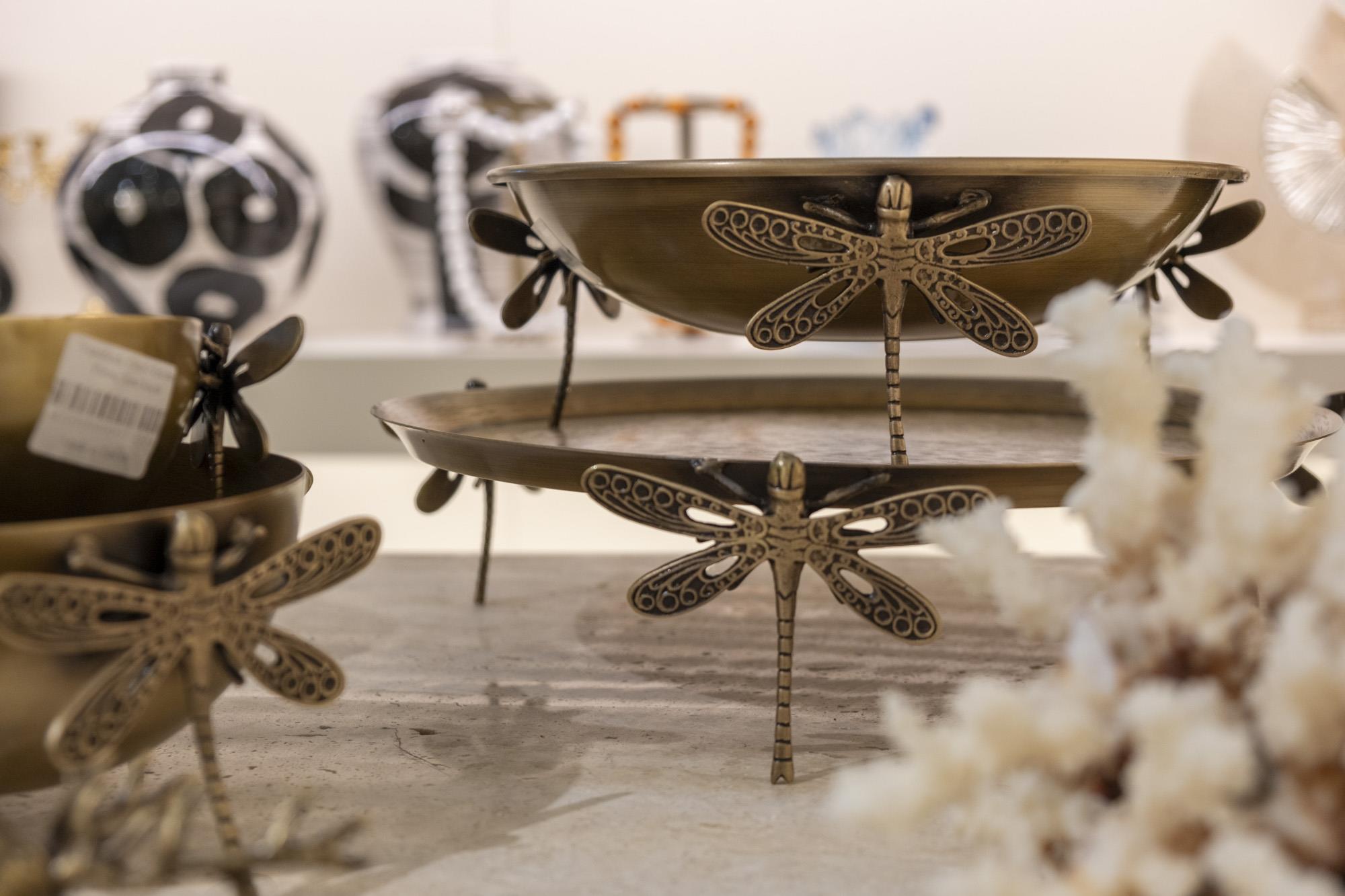 Yusufcuk Detaylı Eskitme Pirinç Sunum Tabağı Küçük